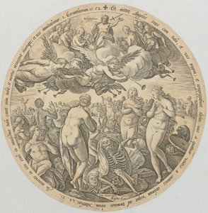 De dödas uppståndelse, blad 1 ur serien ”De fyra yttersta tingen” av Hendrick Goltzius