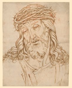 Bröstbild av Smärtornas man, med huvudet lutat åt vänster av Hendrick Goltzius