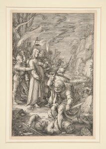 Christ Taken Captive (The Berayal of Christ), från The Passion, #3 i en serie om 12 gravyrer av Hendrick Goltzius
