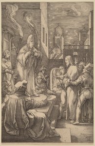 Kristus inför Kajafas av Hendrick Goltzius