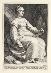 Klio, blad 4 ur serien ”De nio muserna” av Hendrick Goltzius