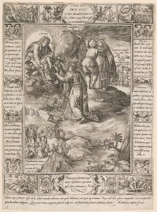 Cura dei pro suis, blad 5 i serien "Allegorier över den kristna tron" av Hendrick Goltzius