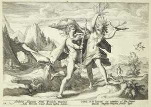 Daphne förvandlades till ett lagerträd av Hendrick Goltzius