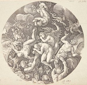 De fördömdas fall av Hendrick Goltzius