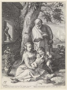 Den heliga familjen med Johannes Döparen av Hendrick Goltzius