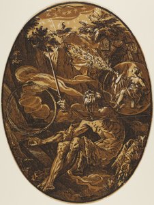 Demogorgon i evighetens grotta av Hendrick Goltzius