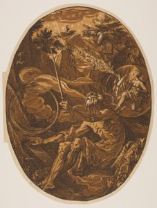 Demogorgon i Evighetens grotta, från Gudarna av Hendrick Goltzius
