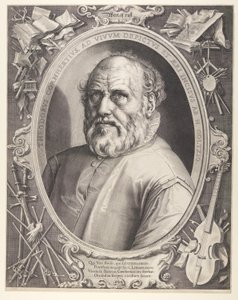 Dirck Volkertsz. Coornhert (med ram) av Hendrick Goltzius