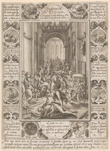 ”Dissidium in Ecclesia”, blad 8 i serien ”Allegorier över den kristna tron” av Hendrick Goltzius