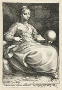 Erato The Nine Muses (serietitel) av Hendrick Goltzius