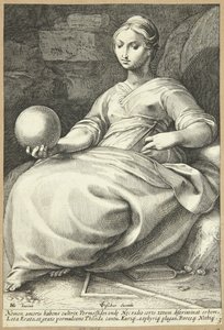 Erato av Hendrick Goltzius