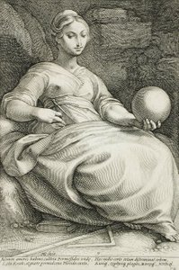 Erato av Hendrick Goltzius