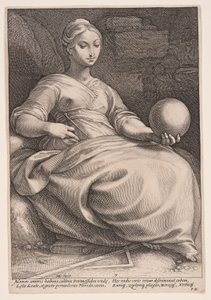 Erato, den lyriska poesins musa, ur De nio musorna av Hendrick Goltzius