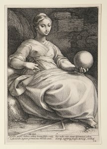 Erato, plansch 7 ur serien De nio muserna av Hendrick Goltzius