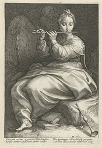 Euterpe The Nine Muses (serietitel) av Hendrick Goltzius