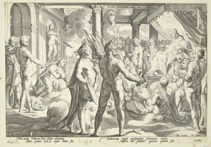 Phaeton begär solvagnen av Hendrick Goltzius