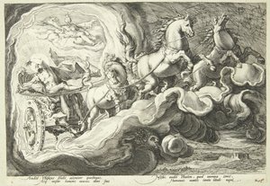 Phaeton kör solvagnen av Hendrick Goltzius