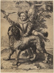 Frederick de Vries med Goltzius hund av Hendrick Goltzius