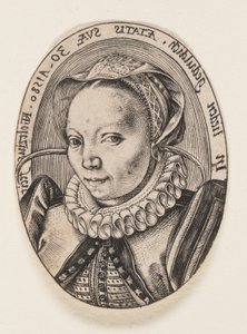 Grietgen Jansdochter, hustru till konstnären av Hendrick Goltzius