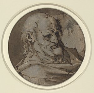 En apostels huvud av Hendrick Goltzius