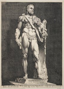 Hercules och Telephos av Hendrick Goltzius
