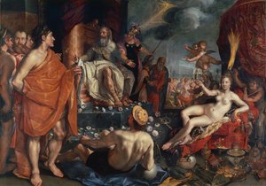 Hermes presenterar Pandora för kung Epimetheus, 1611.