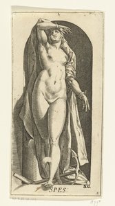 Högen Spes (titel på objekt) De sju dygderna (serietitel) av Hendrick Goltzius
