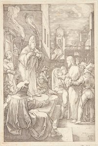Jesus inför rådet av Hendrick Goltzius