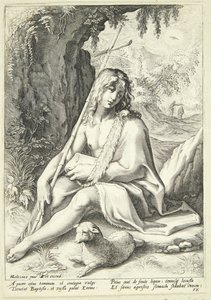 Johannes Döparen i öknen av Hendrick Goltzius