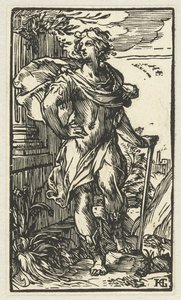 Ung man med käpp av Hendrick Goltzius