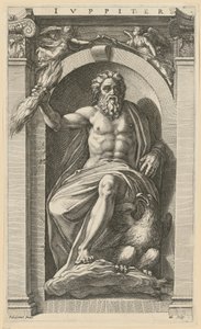 Jupiter, blad 6 ur serien "Åtta antika gudar" av Hendrick Goltzius
