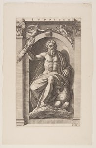 Jupiter, från Åtta hedniska gudar av Hendrick Goltzius