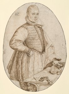 Knäfigur av en ung man vänd åt höger (Gysbrecht van Batenburg) av Hendrick Goltzius