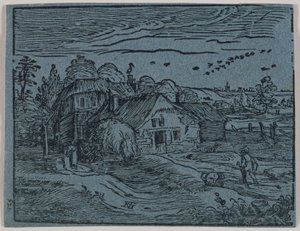 Landskap med bondbostad av Hendrick Goltzius