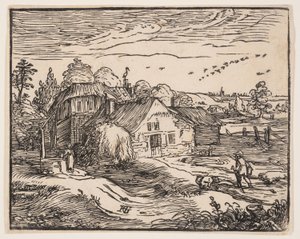 Landskap med bondgård av Hendrick Goltzius