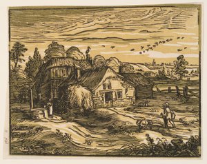 Landskap med bondgård av Hendrick Goltzius