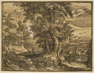 Landskap med ett herdepar av Hendrick Goltzius