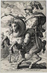 Marcus Curtius The Roman Heroes (serietitel) av Hendrick Goltzius