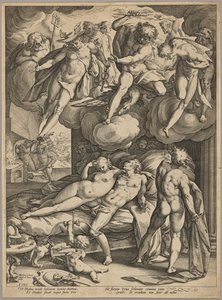 Mars och Venus överraskade av Vulkanus av Hendrick Goltzius