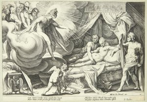 Mars och Venus är förvånade av Hendrick Goltzius