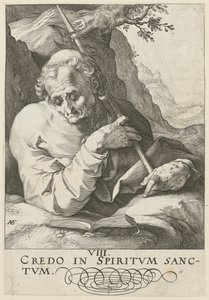 Matteus, blad 9 i serien ”Kristus, de tolv apostlarna och Paulus” av Hendrick Goltzius
