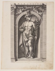 Mercurius, från Åtta hedniska gudar av Hendrick Goltzius