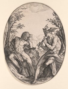 Mercury och Argus av Hendrick Goltzius