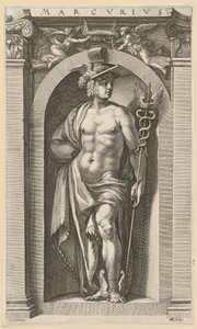 Merkur, blad 8 i serien ”Åtta antika gudar” av Hendrick Goltzius