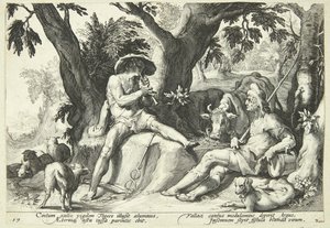 Mercury vaggar Argus i sömn av Hendrick Goltzius
