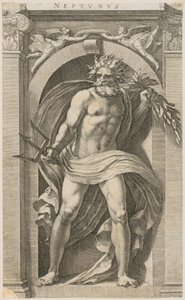 Neptun, blad 2 i serien ”Åtta antika gudar” av Hendrick Goltzius