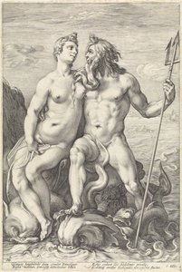 Neptunus och Amfitrit The God Couple (serietitel) av Hendrick Goltzius