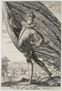 Officerare med ”gåsmagar” av Hendrick Goltzius