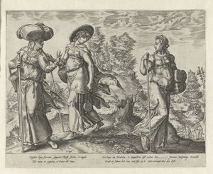 Orpa lämnar Naomi och Rut The History of Ruth (serietitel) av Hendrick Goltzius