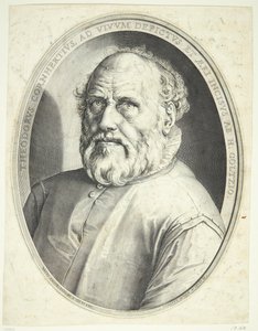 Porträtt av Dirck Volkertsz Coornhert av Hendrick Goltzius